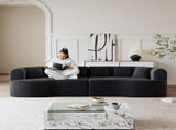 Curved Sectional Sofa, 106.3-inch Oversized Modern Bone-Free Cloud Sofa with 6 Pillows Luxury W3505P355588