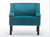 Versatile Upholstered Side Chair, Solid Wood Frame with Recessed Arms, Tapered Front Legs and Flared B2735P511129