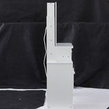 Small Size Left Bedside Cabinet Vanity Table Cushioned Stool, 2 AC2 USB Power Station, Hair dryer W936P226042