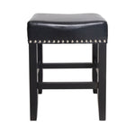 ZUN 26" Backless Leather Counter Stools, 2-Pcs Set, Black 74493.00