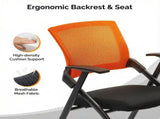 2 Pack Stackable Conference Room Chairs with Wheels, Folding Office Chair with Rebound Back, Padded 78072348