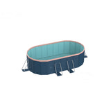 3.65m oval free inflatable garden PVC swimming pool dark blue W2710P337296