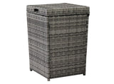 With Top Cover Iron Frame Rattan Trash Can Gary Gradient 49962159