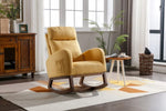 ZUN COOLMORE Rocking Chair, Modern Glider Chair, Recliner Armchair with Wood Legs and Side Pocket, W395P249075