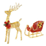 Golden Elk Deer Sled Iron Frame Cotton Thread Green Onion Powder Courtyard Elk Decoration 95262530