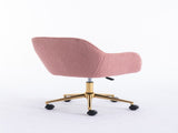 Modern Teddy Fabric Material Adjustable Height 360 Revolving Home Office Chair With Gold Metal Legs 04615420