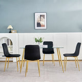 Modern simple light luxury dining black home bedroom stool back dressing student desk W210122575