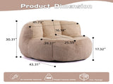 Oversized Bean Bag Chairs,Multicolor Faux Fur Couch Filled with Shredded Sponge,Large Lounger Sofa 03068606