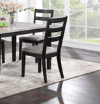 ZUN Classic Stylish Black Finish 5pc Dining Set Kitchen Dinette Wooden Top Table and Chairs Upholstered B011119011