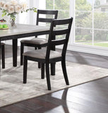 Classic Stylish Black Finish 5pc Dining Set Kitchen Dinette Wooden Top Table and Chairs Upholstered B011119011