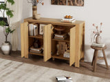 TREXM Buffet Cabinet with Storage, 4-Door Retro Wood Sideboard with Distressed Finish and Adjustable N715P310053D