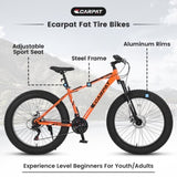 ZUN S26109 Elecony 26 Inch Fat Tire Bike Adult/Youth Full Shimano 21 Speed Mountain Bike, Dual Disc W709P156169