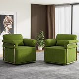 360 Degree Square Swivel Accent Sofa Chair,Fluffy Fabric Lounge Wide Upholstered Reading Chair with W2012P319075