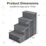4-Step Dog Stairs with Storage - MDF Build , Dutch Velvet Comfort, 15"x6.5" Steps 75608027
