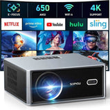 Projector with WiFi and Bluetooth, Native 1080P 4K Support Outdoor Movie Projectors Max 450" 95055601
