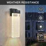 1-pack Modern Outdoor Wall Light Fixture, Weatherproof LED Wall Sconce with Bubble Crystal, Black W1340P239405