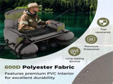 350lbs Inflatable Fishing Float Tube - 2 Air Chambers, Rod HolderFish Ruler, GreenGray 03732199