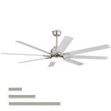 52-Inch Smart Ceiling Fan With Lights,6 Wind Speed,With 8 Black ABS Blades,Voice Remote,Fan For W934P340011