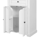 67.2" Tall Bathroom Storage Cabinet with Tempered Glass Doors, Adjustable Shelves & Drawer Modern 92027063