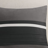 7 PC Pieced Faux Suede Comforter Set Black Cal King B03596986