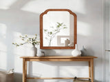 20"x 30" Rounded Corner Mirror, Solid Wood Frame Decorative Mirror for Bedroom Bathroom Living Room 23187837