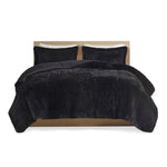 ZUN King/Cal King Shaggy Long Fur Comforter Mini Set B03595935