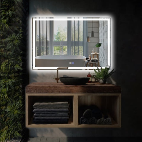 ZUN LED Bathroom Vanity Mirror with Light,48*32 inch, Anti Fog, Dimmable,Color Temper 5000K,Backlit + W1135P154183