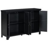 U_STYLE 4-Door Storage Sideboard with Adjustable Shelves and Retro Atimon Handles ,Ample N711P218615B