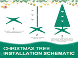 6FT Red Pop-Up Christmas Tree with 150 Warm White LED Lights, Ornaments Included 4 Ribbons, Bow, 47979729