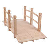 ZUN Arch Bridge Small Wooden Bridge Courtyard Outdoor Anticorrosive Wood Landscape Bridge Burlywood 67563764