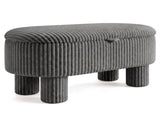 Gray 42 Inch Corduroy Storage Bench, Plush Foam Cushion & Hidden Compartment, 400LBS Seat Weight 51915597