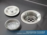 Stainless Steel Kitchen Sink, 23x19 Single Bowl, Undermount Handmade Sink in Black, with US 22229091