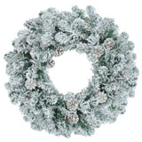 6FT Snow Flocked Christmas, Pre-Lit Set with & Garland & Wreath, Artificial Hinged Xmas 94870268