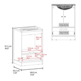 Bathroom Cabinet Opalo, with Two Shelves and Open Storage, Black B070P316867