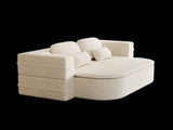 75''2-in-1 Foldable Sofa,Convertible Sleeper Foam Sofa Bed with Multi Functional Blanket, Corduroy W834P317044