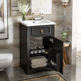 20-Inch Bathroom Vanity with Ceramic Sink, Soft Close Door, Adjustable Shelf, and Door-Mounted N729P192077B
