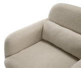 Contemporary Accent Chair Taupe Boucle Fabric Upholstery Plywood Frame Pillow Cozy Living Room B011P308555