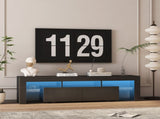 High gloss TV Stand with LED Lights for TVs up to 65'', Modern TV Console with Storage Cabinets for W1321126658