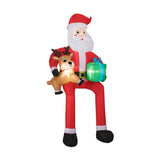 9.5ft Inflatable Sitting Santa Decor - 4 Built-in LED Lights 210T Polyester Quick Inflation Outdoor 69590426