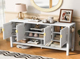 55.1'' Storage Sideboard with 4-Doors,Multi Functional Buffet with Open Shelf and 2-Tiers N711P345165K