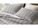 3-Piece King/Cal King Linen Garment Washed Quilt Set,Gray B035P408300