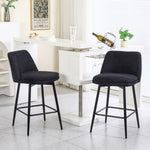 ZUN Counter Height Swivel Bar Stools Set of 2, 360&deg; Swivel Upholstered Barstools with Back and Metal 72375283