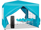 6.5X6.5FT Two Doors & Two Windows Practical Waterproof Right-Angle Folding Tent Lake blue 84886364