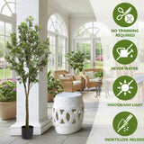 6FT Tall Artificial Plant Greenery Natural Artificial Tree Faux Potted Tree with Natural Look Leaves 39819826