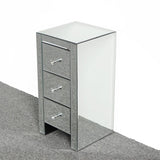 Mirrored Glass Bedside Table with Three Drawers Size S 50732278