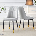 ZUN Light gray dining chairs and room chairs. PU material and metal legs, suitable for kitchen, W1151P147208