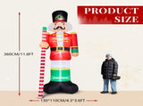 12FT Tall Lighted Christmas Inflatable Decoration, Inflatable Giant Soldier, Funny Blow Up Yard 85375747
