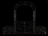 Metal Garden Arch with Gate 79.5'' Wide x 86.6'' High Climbing Plants Support Rose Arch Outdoor W158681132