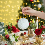 6PCS Set 4" Christmas Ball Ornaments Cream Ruffle Hangingations for Xmas Tree Holiday Home 05858806