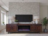 Radiance 75 inch Fireplace TV Stand, for TVs up to 85 inches, Rosewood Finish B108P345209